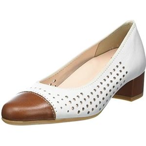 ara Nizza Pumps voor dames, cognac, wit, 38,5 EU breed, Cognac Wit, 38.5 EU Breed