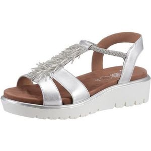 ARA - Bilbao - Damessandalen - Zilver - Gevlochten Elastieken, Uitneembaar Voetbed