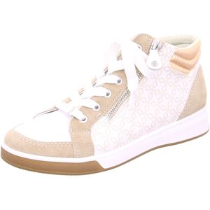 Ara dames hoge sneaker - Beige multi - Maat 41,5