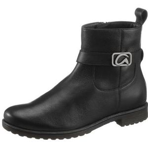 Enkellaarsjes - Effen - Glad Leer - Ritssluiting - Platte Hak