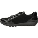 Ara - 1244587 - Dames Veterschoenen - Zwart - Leer en Suède - Wijdte H