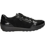 Ara - 1244587 - Dames Veterschoenen - Zwart - Leer en Suède - Wijdte H