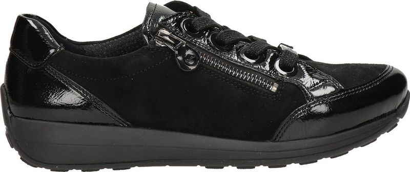 Ara - 1244587 - Dames Veterschoenen - Zwart - Leer en Suède - Wijdte H