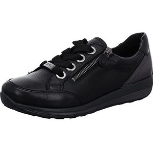 ARA OSAKA Lowcut sneakers voor dames, zwart antraciet, 37 EU Breed