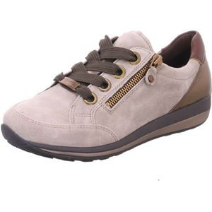 Ara - Sportieve Lage Damesschoenen - Grijs - Leer - Model 1244587