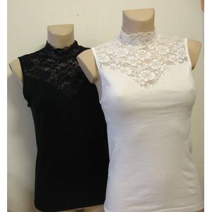 Nina von C - Kanten Top - Biologisch Katoen - Zwart - GOTS Gecertificeerd