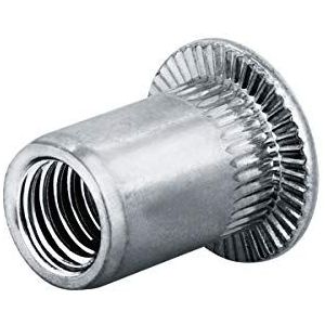 GOEBEL® - 250 x Blindklinkmoeren M 5 - Aluminium Alu AlMg 5 [ AISI 5056 ] (Ø x L) 6,9 mm x 15,0 mm - Vlakke kop Ronde schacht - Schacht einde Open - GO-NUT - 7550520002 - Linkmoeren - Klinkmoeren - Blindmoeren