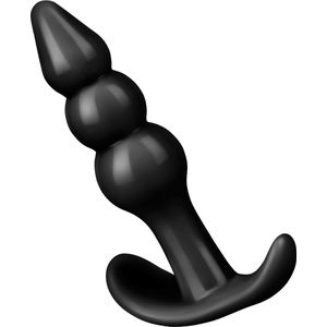 Anaal dildo 9 cm zwart EIS | Seksspeeltje prostaat toy voor man en vrouw | Anaal plug buttplug met bal structuur | Anaal speeltje klein voor beginners | Glibberig sexspeeltje