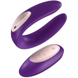 Satisfyer Double Plus Remote koppel vibrator - paars