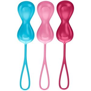 Power Balls Kegel Set of 3 - Turquoise/Red/Pink