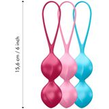 V Balls Kegel Set of 3 - Turquoise/Red/Pink