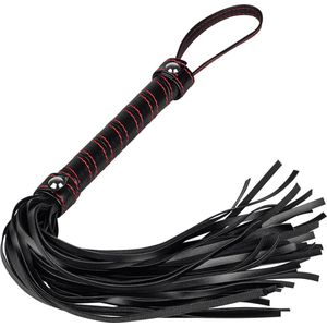 Flogger EIS | Erotische zweep in lederlook | Perfect voor BDSM en bondage spellen | Seksspeeltjes voor koppels | Gewikkeld handvat met vasthoudlus