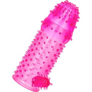 Genoppte Penishuls met Klitorisreizer, 13 cm