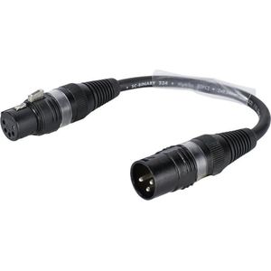Sommer Cable B2WSU0015-SW XLR-adapterkabel, 3-polig, mannelijk naar XLR 5-polig, 15 cm
