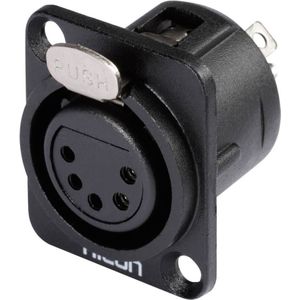 Hicon - HI-X5DF-M XLR-Steckverbinder Flanschbuchse, Kontakte gerade Polzahl: 5 Schwarz 1 St.
