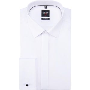OLYMP - Wit Effen Overhemd - Katoen - Kent Kraag - Lange Mouwen