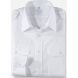 OLYMP - Tendenz - Piloot Shirt - Wit - 84% Katoen / 16% Polyester, Kent Kraag, 2 Borstzakken
