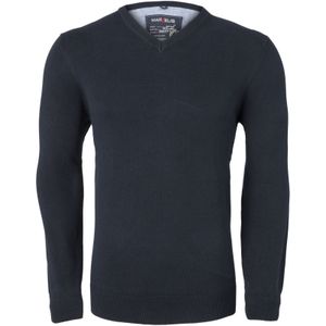 MARVELIS - Heren Trui - Donkerblauw - Katoen - V-hals