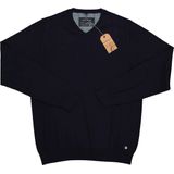 MARVELIS - Heren Trui - Donkerblauw - Katoen - V-hals