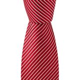 OLYMP smalle stropdas - rood-grijs gestreept - Maat: One size