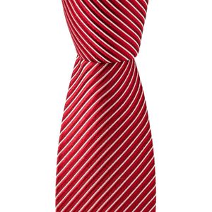 OLYMP smalle stropdas - rood-grijs gestreept - Maat: One size