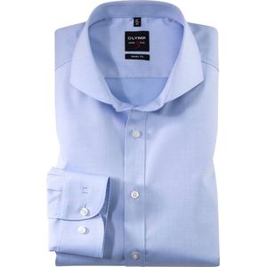 OLYMP - Level 5 - Overhemd - Lichtblauw - Fijn Twill - Strijkvriendelijk