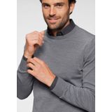 OLYMP - Casual-trui - Zilvergrijs - Scheerwol - Ronde Hals