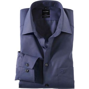 OLYMP - Luxor - Overhemd - Nachtblauw - Fil a Fil - Strijkvrij