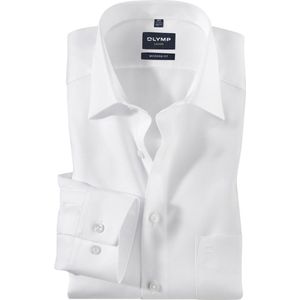 OLYMP - Luxor Overhemd - Wit Structuur - Strijkvrij