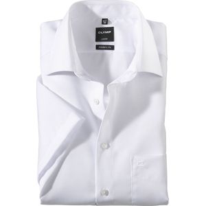 OLYMP - Luxor - Overhemd - Korte Mouw - Wit - Strijkvrij