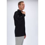 OLYMP - Zwart Effen Overhemd - 100% Katoen - Kent Kraag - Lange Mouwen