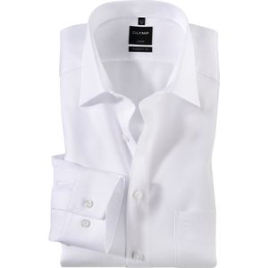 OLYMP - Luxor - Overhemd - Wit Structuur - Strijkvrij