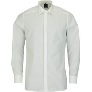 OLYMP - Overhemd - Beige - Poplin - Lange Mouwen - Dubbele Manchet