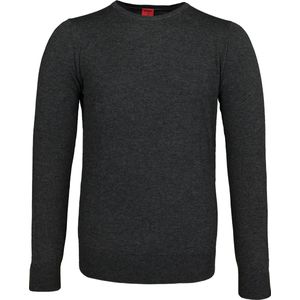 OLYMP Level 5 - heren trui wol - antraciet grijs (Slim Fit)