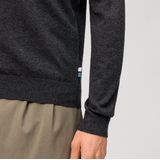 OLYMP Level 5 - heren trui wol - antraciet grijs (Slim Fit)