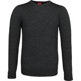 OLYMP Level 5 - heren trui wol - antraciet grijs (Slim Fit)