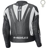 Held Debbie II Geperforeerd Dames Zwart Wit Leren Motorjas - Maat 80 - Jas