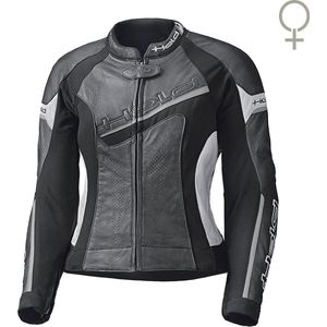 Held Debbie II Geperforeerd Dames Zwart Wit Leren Motorjas - Maat 80 - Jas
