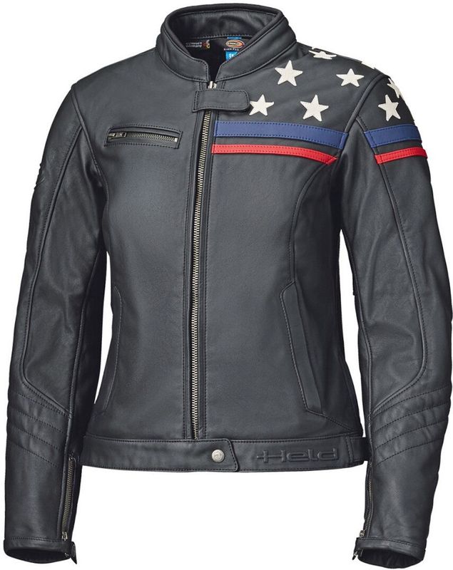 Held - Midway - Leren Motorjas - Zwart Wit