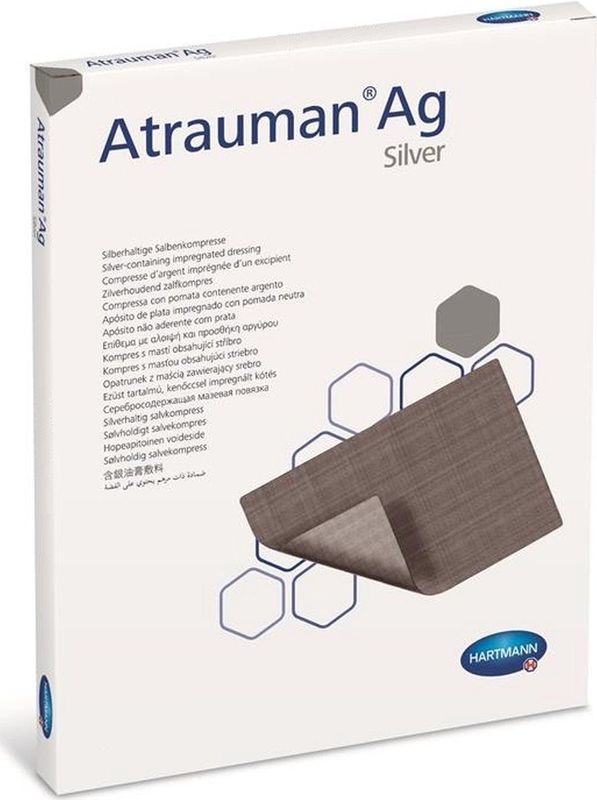 Hartmann Atrauman AG zilverhoudend zalfkompres steriel 5 x 5cm