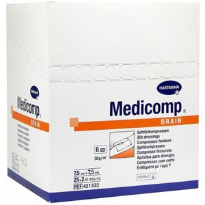 Medicomp Drain - 6 lagen 7,5x7,5CM per 2 st steriel doos - 25x2