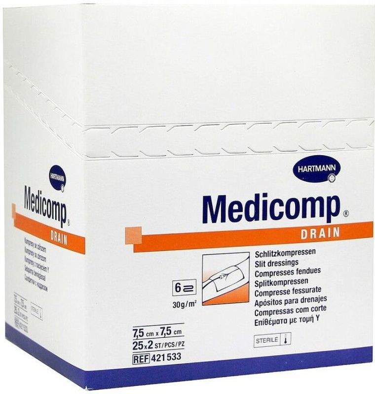 Hartmann - Medicomp - Drainkompres - 7,5 x 7,5 cm - 50 Stuks