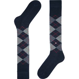 Burlington - Preston - Kniekousen - Blauw - Maat 40-46, Zachte Wol met Argyle Motief