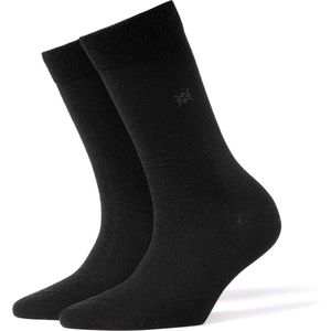 Burlington - Bloomsbury - Damessokken - Grijs - Zwart - Wol en Katoen - 1 Paar