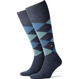 Burlington Edinburgh heren kniekousen - blauw (darkblue) - Maat: 40-46