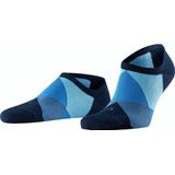 Burlington - Clyde - Sneakersokken - Blauw - Platte Naad met Argyle