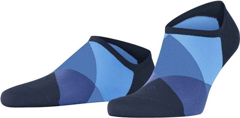 Burlington - Clyde - Sneakersokken - Blauw - Platte Naad met Argyle