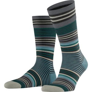 Burlington Stripe herensokken - zwart (black) - Maat: 46-50