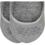 Burlington Everyday 2-Pack onzichtbare antislip kousenvoetjes katoen multipack footies heren grijs - Maat 39-40