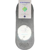 Burlington Everyday 2-Pack onzichtbare antislip kousenvoetjes katoen multipack footies heren grijs - Maat 39-40